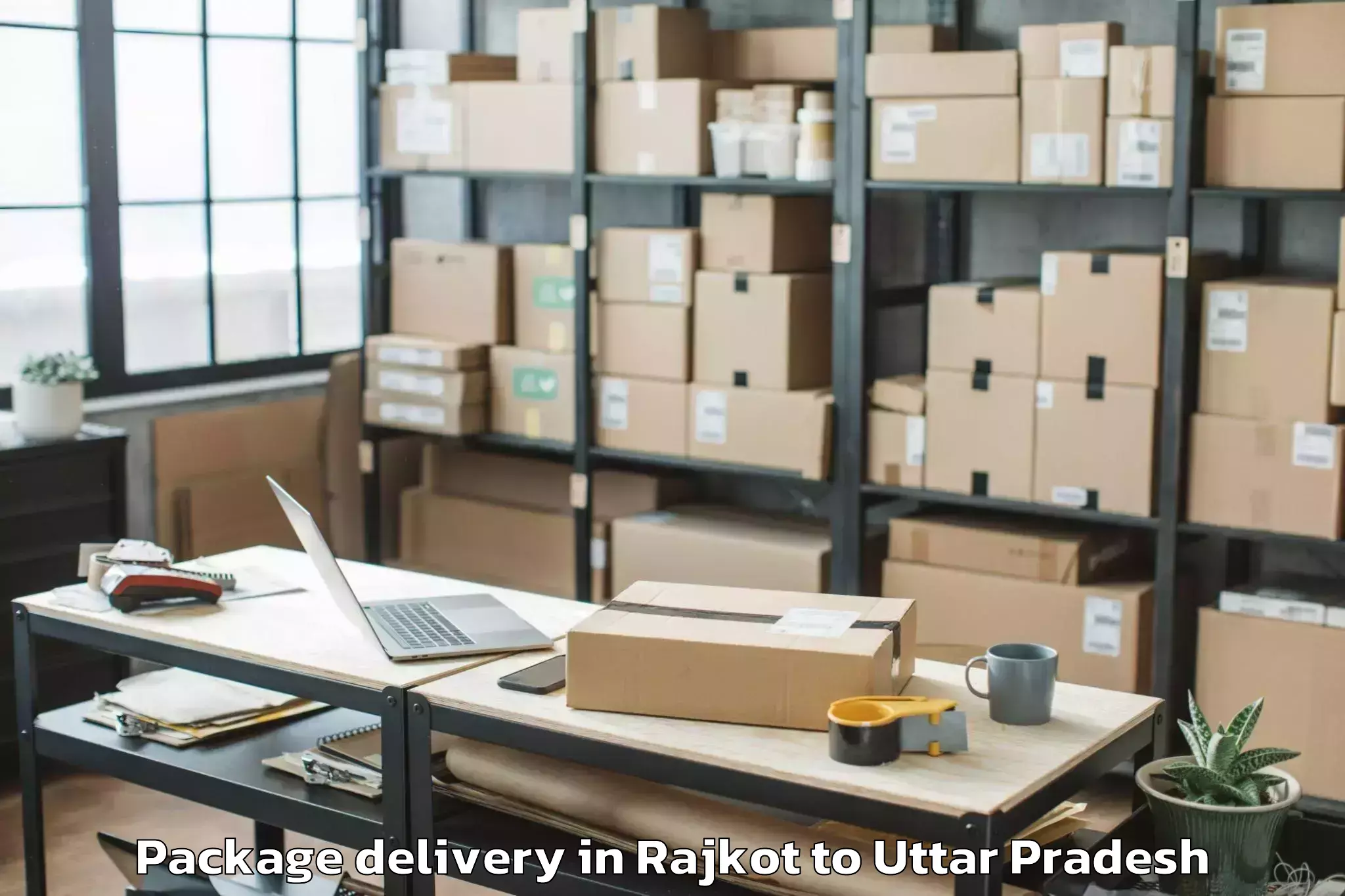 Top Rajkot to Purwa Package Delivery Available